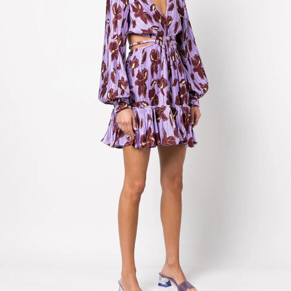 Jonathan Simkhai Londyn Floral Mini Dress XL Purple NWOT - Picture 4 of 4